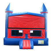 Red n blue Mod Castle Bounce House/ w basketball goal Red n blue Mod Castle Bounce House/ w basketball goal